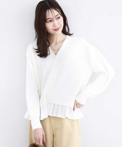 MK MICHEL KLEIN / エムケーミッシェルクラン カーディガン・ボレロ | ペプラムデザインVネックニットカーディガン/洗える