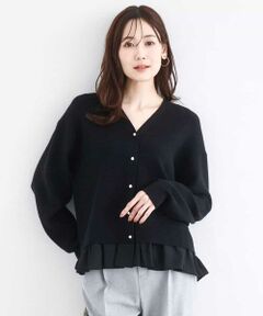 MK MICHEL KLEIN / エムケーミッシェルクラン カーディガン・ボレロ | ペプラムデザインVネックニットカーディガン/洗える