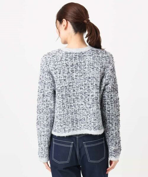 MK MICHEL KLEIN / エムケーミッシェルクラン ノーカラージャケット | ツイードニットジャケット/洗える | 詳細15