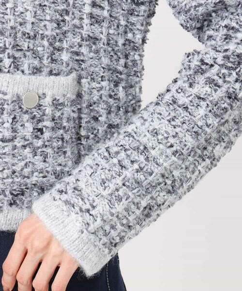 MK MICHEL KLEIN / エムケーミッシェルクラン ノーカラージャケット | ツイードニットジャケット/洗える | 詳細17