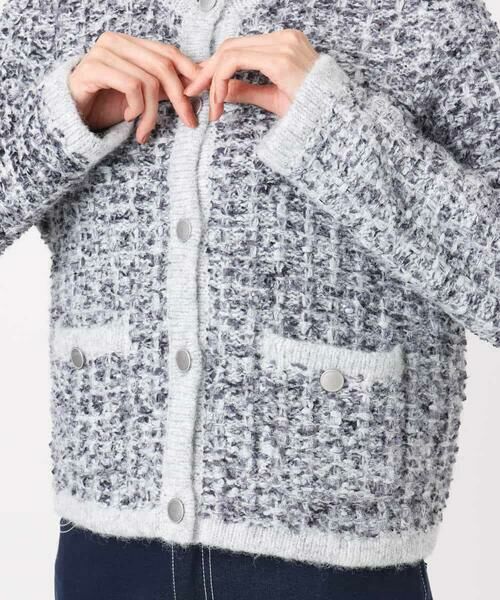 MK MICHEL KLEIN / エムケーミッシェルクラン ノーカラージャケット | ツイードニットジャケット/洗える | 詳細19