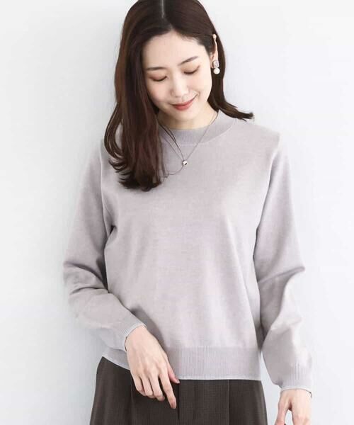 MK MICHEL KLEIN / エムケーミッシェルクラン ニット・セーター | モックネックニット/洗える | 詳細1