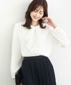 MK MICHEL KLEIN / エムケーミッシェルクラン シャツ・ブラウス | ラッフルフリルブラウス/洗える