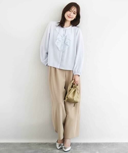 MK MICHEL KLEIN / エムケーミッシェルクラン シャツ・ブラウス | ラッフルフリルブラウス/洗える | 詳細7