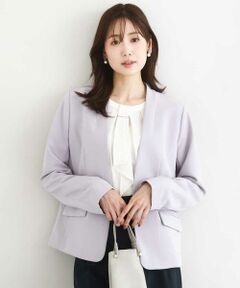 MK MICHEL KLEIN / エムケーミッシェルクラン テーラードジャケット | ダブルクロス カラーレスジャケット/セットアップ対応/洗える