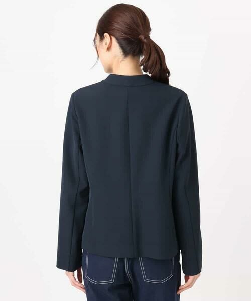 MK MICHEL KLEIN / エムケーミッシェルクラン テーラードジャケット | ダブルクロス カラーレスジャケット/セットアップ対応/洗える | 詳細11