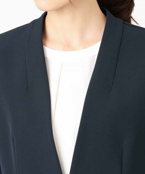 MK MICHEL KLEIN / エムケーミッシェルクラン テーラードジャケット | ダブルクロス カラーレスジャケット/セットアップ対応/洗える | 詳細12