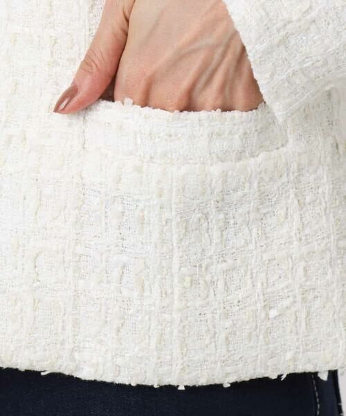 MK MICHEL KLEIN / エムケーミッシェルクラン ノーカラージャケット | ノーカラーファンシーツイードジャケット/セットアップ対応/洗える | 詳細11