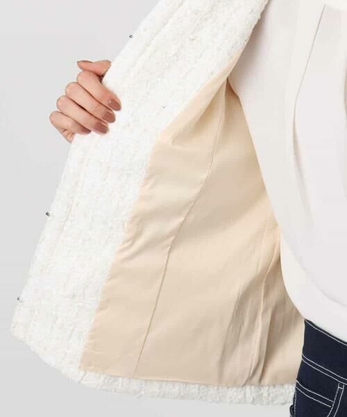 MK MICHEL KLEIN / エムケーミッシェルクラン ノーカラージャケット | ノーカラーファンシーツイードジャケット/セットアップ対応/洗える | 詳細15