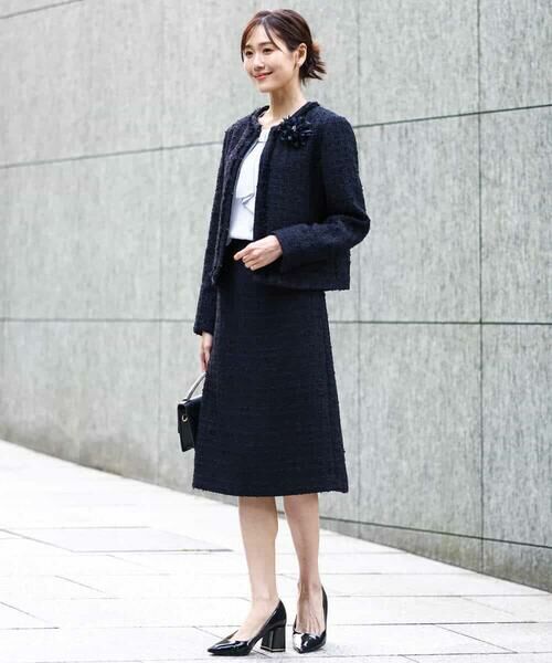 MK MICHEL KLEIN / エムケーミッシェルクラン ノーカラージャケット | ノーカラーファンシーツイードジャケット/セットアップ対応/洗える | 詳細22