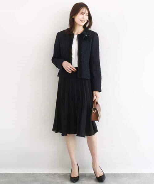 MK MICHEL KLEIN / エムケーミッシェルクラン ノーカラージャケット | ノーカラーファンシーツイードジャケット/セットアップ対応/洗える | 詳細26