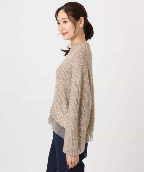 MK MICHEL KLEIN / エムケーミッシェルクラン ニット・セーター | ミニフリルデザインキラキラニット/洗える | 詳細10