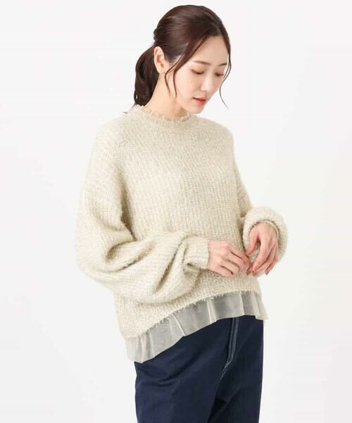 MK MICHEL KLEIN / エムケーミッシェルクラン ニット・セーター | ミニフリルデザインキラキラニット/洗える | 詳細17