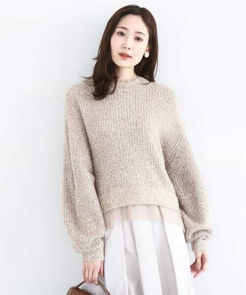 MK MICHEL KLEIN / エムケーミッシェルクラン ニット・セーター | ミニフリルデザインキラキラニット/洗える | 詳細5