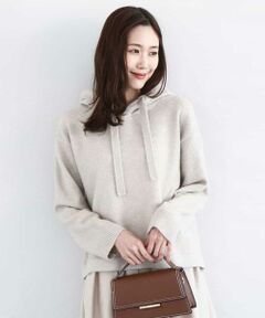 MK MICHEL KLEIN / エムケーミッシェルクラン ニット・セーター | クロップド丈ニットフーディー/洗える