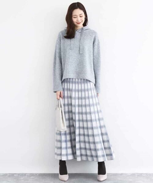 MK MICHEL KLEIN / エムケーミッシェルクラン ニット・セーター | クロップド丈ニットフーディー/洗える | 詳細11