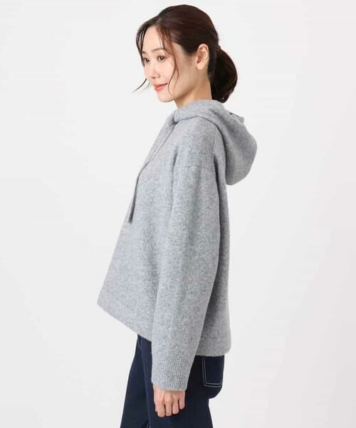 MK MICHEL KLEIN / エムケーミッシェルクラン ニット・セーター | クロップド丈ニットフーディー/洗える | 詳細14