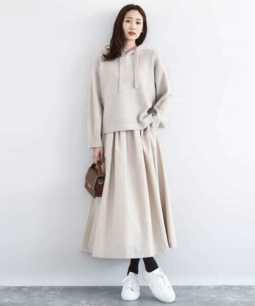 MK MICHEL KLEIN / エムケーミッシェルクラン ニット・セーター | クロップド丈ニットフーディー/洗える | 詳細4