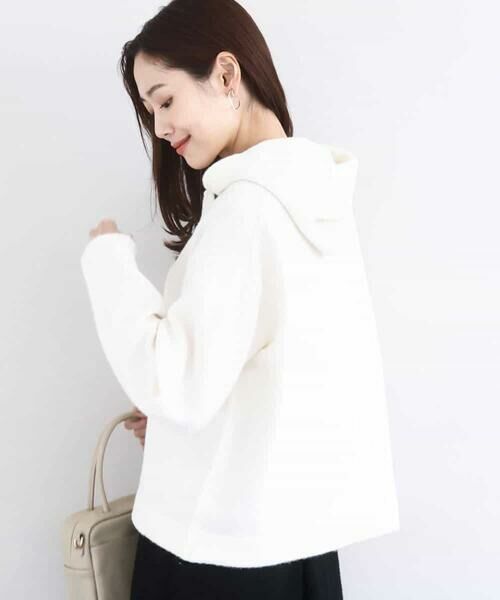 MK MICHEL KLEIN / エムケーミッシェルクラン ニット・セーター | クロップド丈ニットフーディー/洗える | 詳細5