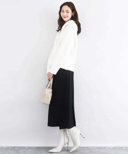 MK MICHEL KLEIN / エムケーミッシェルクラン ニット・セーター | クロップド丈ニットフーディー/洗える | 詳細7