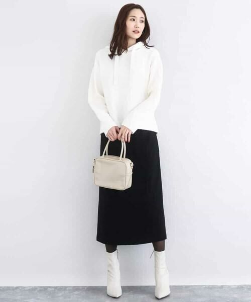 MK MICHEL KLEIN / エムケーミッシェルクラン ニット・セーター | クロップド丈ニットフーディー/洗える | 詳細8