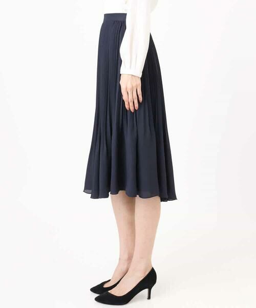 MK MICHEL KLEIN / エムケーミッシェルクラン ミニ・ひざ丈スカート | リバーシブルシフォンプリーツスカート/洗える | 詳細14