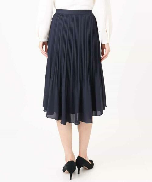 MK MICHEL KLEIN / エムケーミッシェルクラン ミニ・ひざ丈スカート | リバーシブルシフォンプリーツスカート/洗える | 詳細15