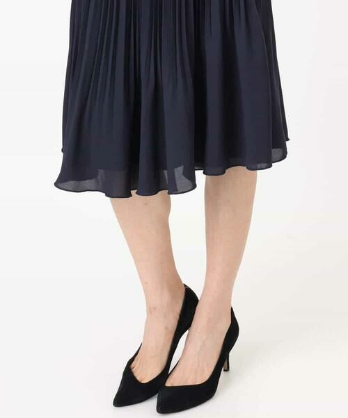 MK MICHEL KLEIN / エムケーミッシェルクラン ミニ・ひざ丈スカート | リバーシブルシフォンプリーツスカート/洗える | 詳細17