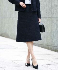 MK MICHEL KLEIN / エムケーミッシェルクラン ミニ・ひざ丈スカート | ファンシーツイードスカート/セットアップ対応/洗える