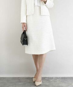 MK MICHEL KLEIN / エムケーミッシェルクラン ミニ・ひざ丈スカート | ファンシーツイードスカート/セットアップ対応/洗える