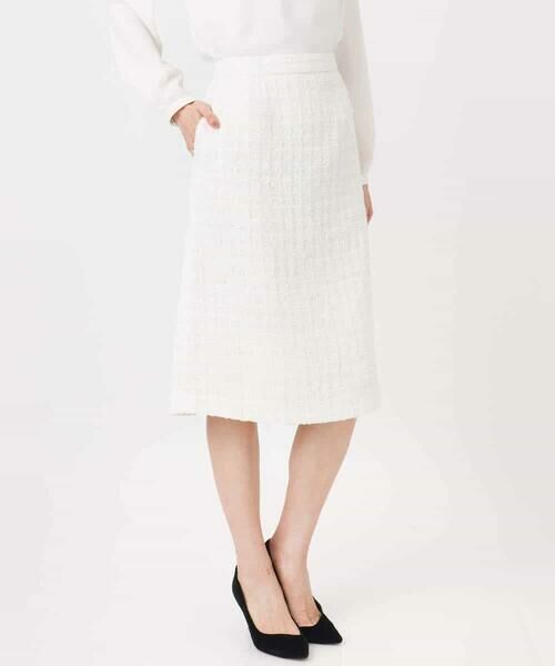 MK MICHEL KLEIN / エムケーミッシェルクラン ミニ・ひざ丈スカート | ファンシーツイードスカート/セットアップ対応/洗える | 詳細16