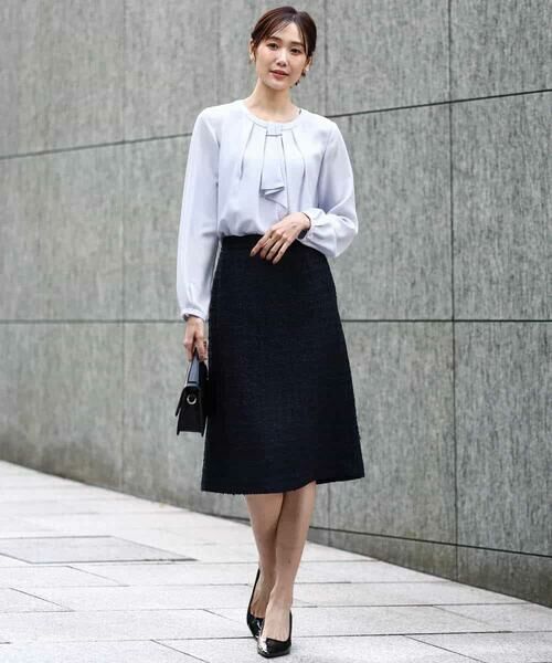 MK MICHEL KLEIN / エムケーミッシェルクラン ミニ・ひざ丈スカート | ファンシーツイードスカート/セットアップ対応/洗える | 詳細6