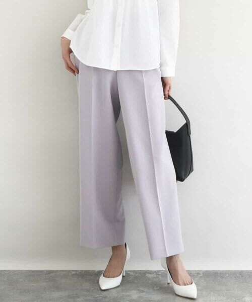 MK MICHEL KLEIN / エムケーミッシェルクラン チノ・ワークパンツ | ダブルクロス セミワイドパンツ/セットアップ対応/洗える | 詳細1