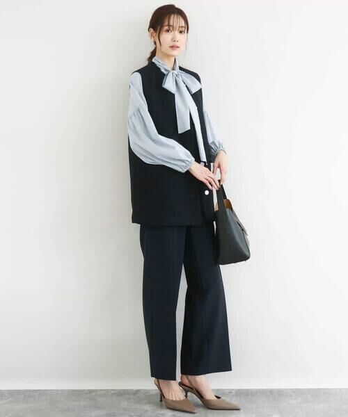 MK MICHEL KLEIN / エムケーミッシェルクラン チノ・ワークパンツ | ダブルクロス セミワイドパンツ/セットアップ対応/洗える | 詳細10