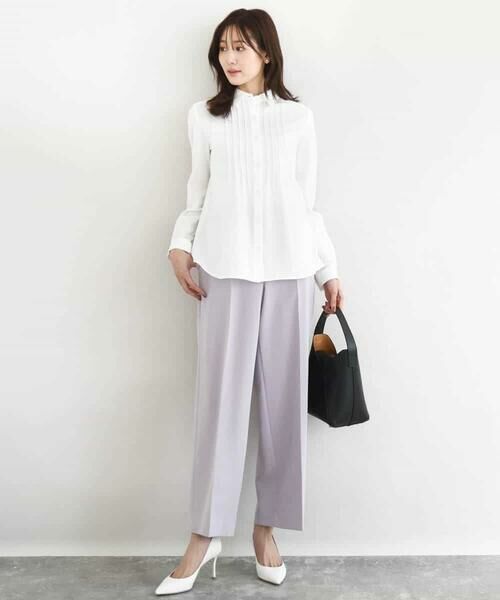 MK MICHEL KLEIN / エムケーミッシェルクラン チノ・ワークパンツ | ダブルクロス セミワイドパンツ/セットアップ対応/洗える | 詳細2