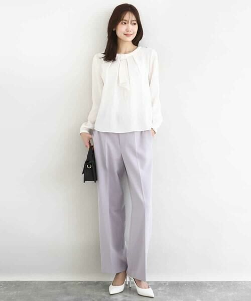 MK MICHEL KLEIN / エムケーミッシェルクラン チノ・ワークパンツ | ダブルクロス セミワイドパンツ/セットアップ対応/洗える | 詳細4