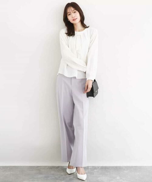 MK MICHEL KLEIN / エムケーミッシェルクラン チノ・ワークパンツ | ダブルクロス セミワイドパンツ/セットアップ対応/洗える | 詳細6