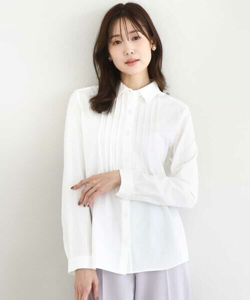 MK MICHEL KLEIN / エムケーミッシェルクラン シャツ・ブラウス | ストレッチジャージシャツ/洗える | 詳細1