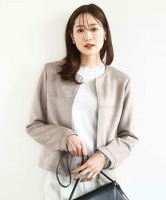 MK MICHEL KLEIN / エムケーミッシェルクラン その他アウター | フェイクスウェードショートブルゾン/洗える