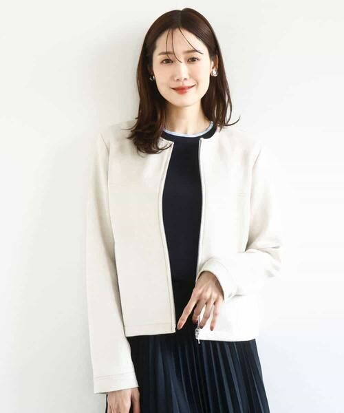 MK MICHEL KLEIN / エムケーミッシェルクラン その他アウター | フェイクスウェードショートブルゾン/洗える | 詳細1