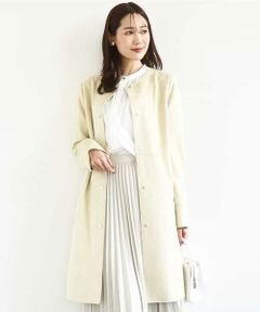 MK MICHEL KLEIN / エムケーミッシェルクラン その他アウター | フェイクスウェードノーカラーコート/洗える