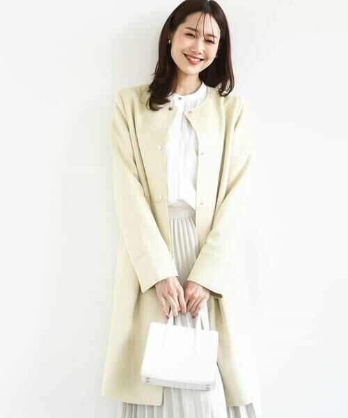 MK MICHEL KLEIN / エムケーミッシェルクラン その他アウター | フェイクスウェードノーカラーコート/洗える | 詳細17