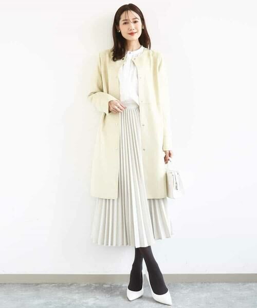 MK MICHEL KLEIN / エムケーミッシェルクラン その他アウター | フェイクスウェードノーカラーコート/洗える | 詳細20