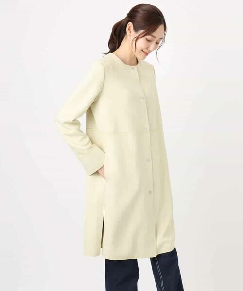 MK MICHEL KLEIN / エムケーミッシェルクラン その他アウター | フェイクスウェードノーカラーコート/洗える | 詳細21