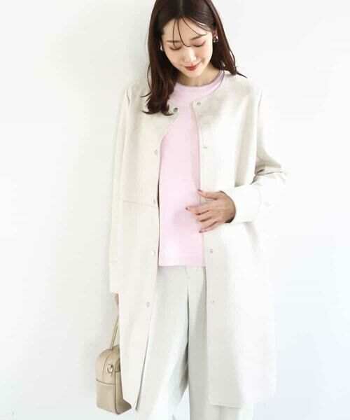 MK MICHEL KLEIN / エムケーミッシェルクラン その他アウター | フェイクスウェードノーカラーコート/洗える | 詳細9