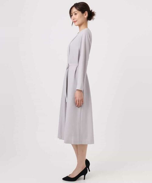 MK MICHEL KLEIN / エムケーミッシェルクラン ロング・マキシ丈ワンピース | サテンジョーゼット プリーツワンピース/洗える | 詳細18