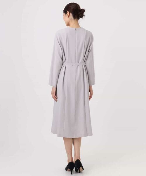 MK MICHEL KLEIN / エムケーミッシェルクラン ロング・マキシ丈ワンピース | サテンジョーゼット プリーツワンピース/洗える | 詳細19