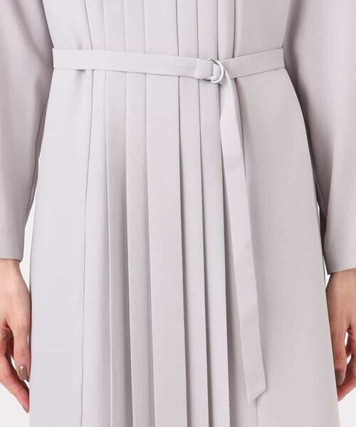 MK MICHEL KLEIN / エムケーミッシェルクラン ロング・マキシ丈ワンピース | サテンジョーゼット プリーツワンピース/洗える | 詳細23