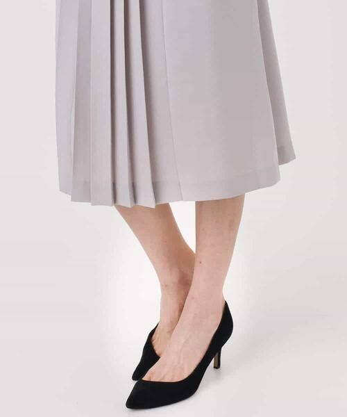 MK MICHEL KLEIN / エムケーミッシェルクラン ロング・マキシ丈ワンピース | サテンジョーゼット プリーツワンピース/洗える | 詳細25