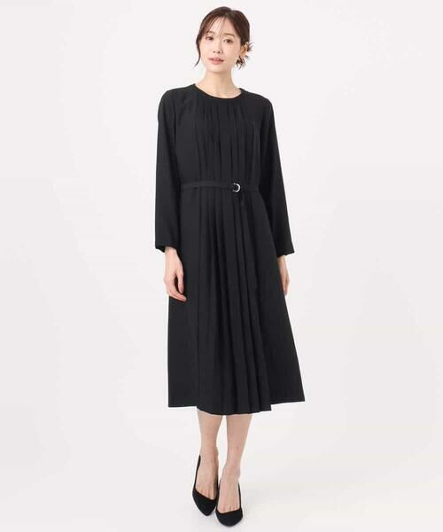 MK MICHEL KLEIN / エムケーミッシェルクラン ロング・マキシ丈ワンピース | サテンジョーゼット プリーツワンピース/洗える | 詳細27